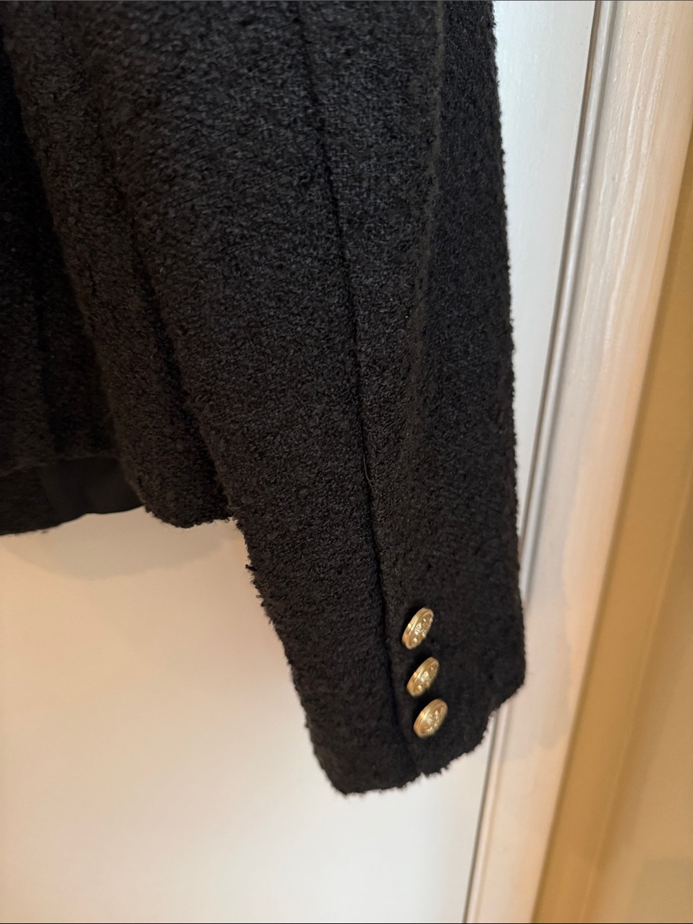 NEW Classic Black Bouclé Jacket with Gold Buttons - Universal Thread - Picture 8 of 8